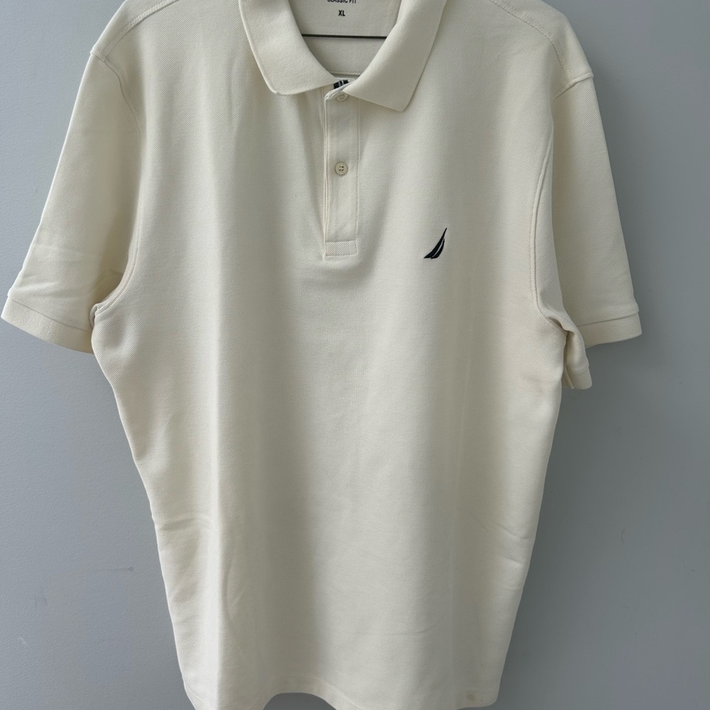 Nautica Cream Polo Shirt Classic Design